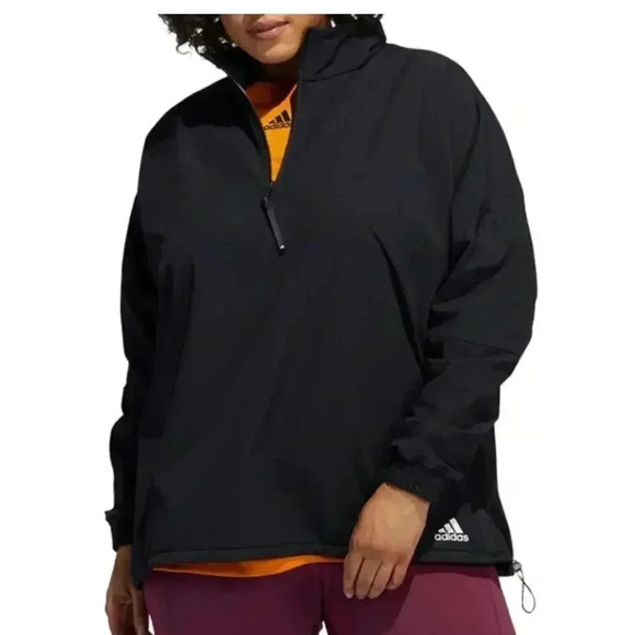 ADIDAS WOMEN'S 3/4 ZIP JACKET 1X. BLACK Adidas Training Cold.Rdy Half-Zip Top - Picture 6 of 8